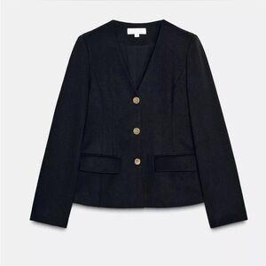 NWT Zara Cropped Blazer with Gold Buttons Size S